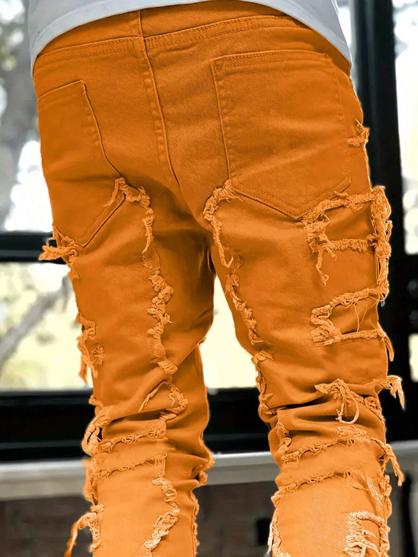 Men's Camo Print Ripped Jeans Camo Colors