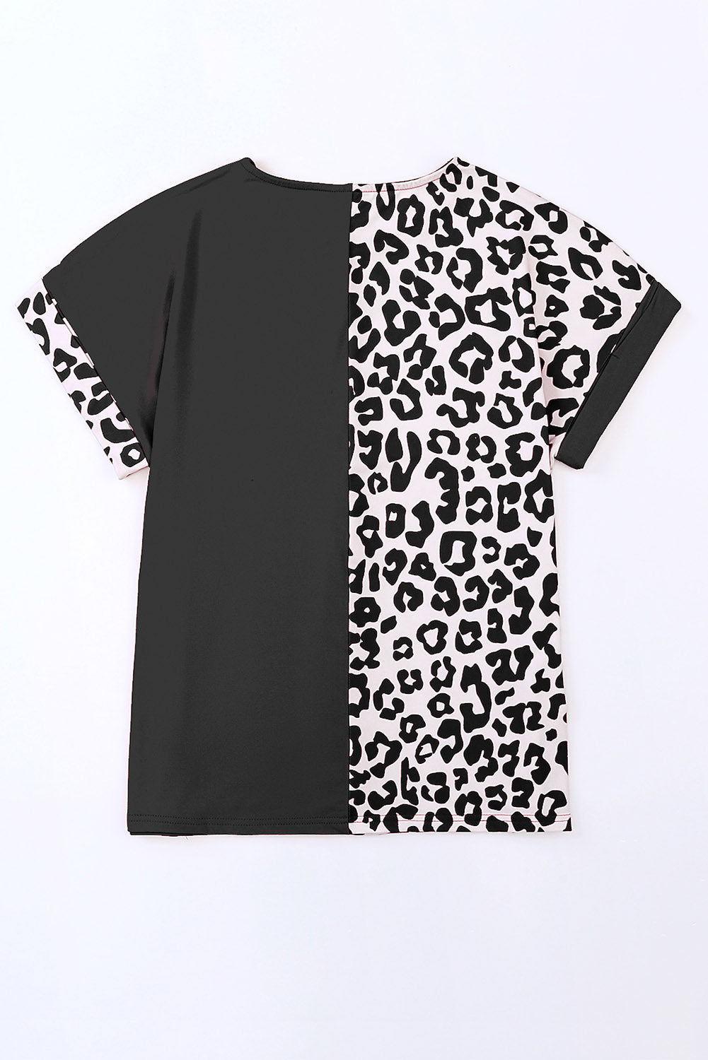 Plus Size Leopard Round Neck T-Shirt Camo Colors
