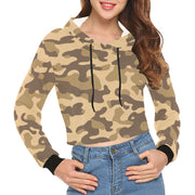 Cropped Camo Hoodie | Regular Fit | Khaki Camouflage Camo Colors