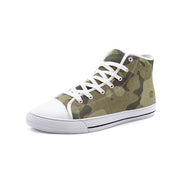 Camo Shoes | HIgh Top Canvas | Green Fabric Camouflage Camo Colors