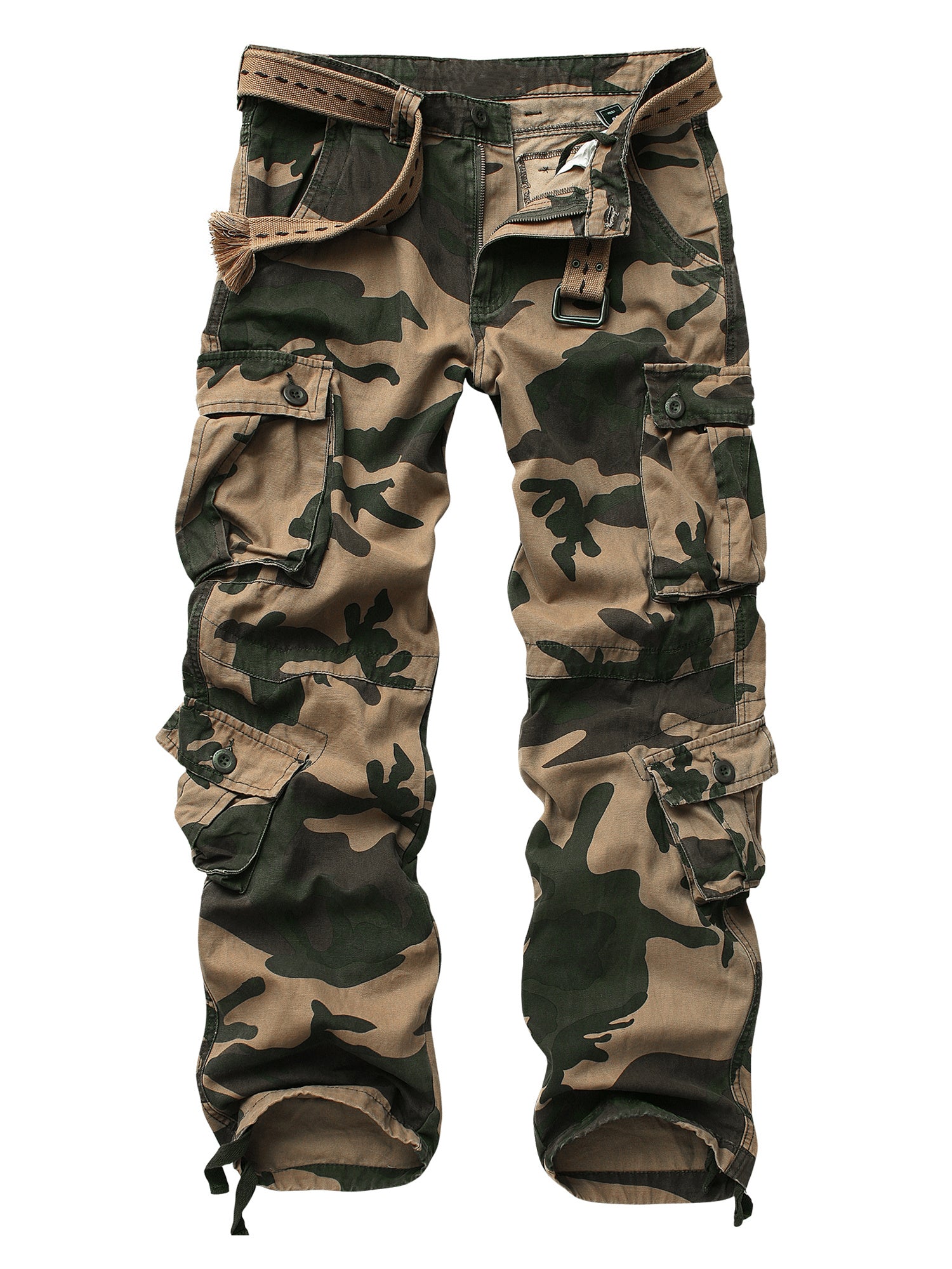 Men's Camo Cargo Pants - Durable Cotton, Multi-Pocket Design Camo Colors