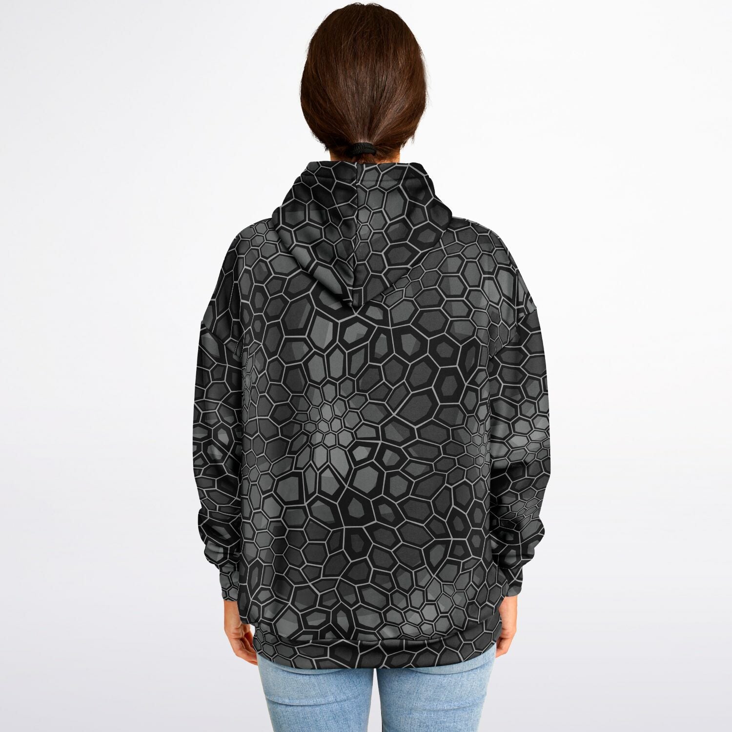 Oversized Camo Hoodie | Black Snake Hexagonal | Camo Colors