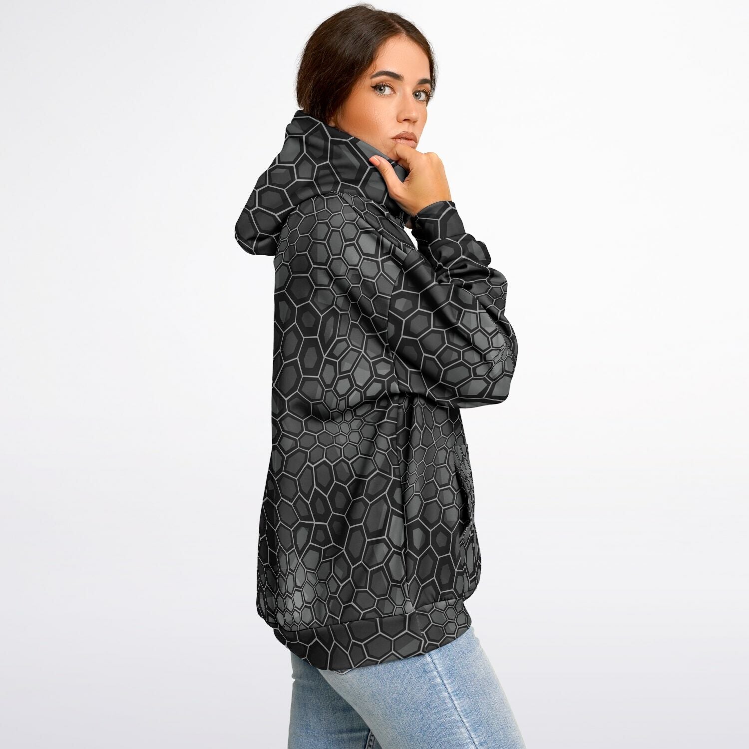 Oversized Camo Hoodie | Black Snake Hexagonal | Camo Colors