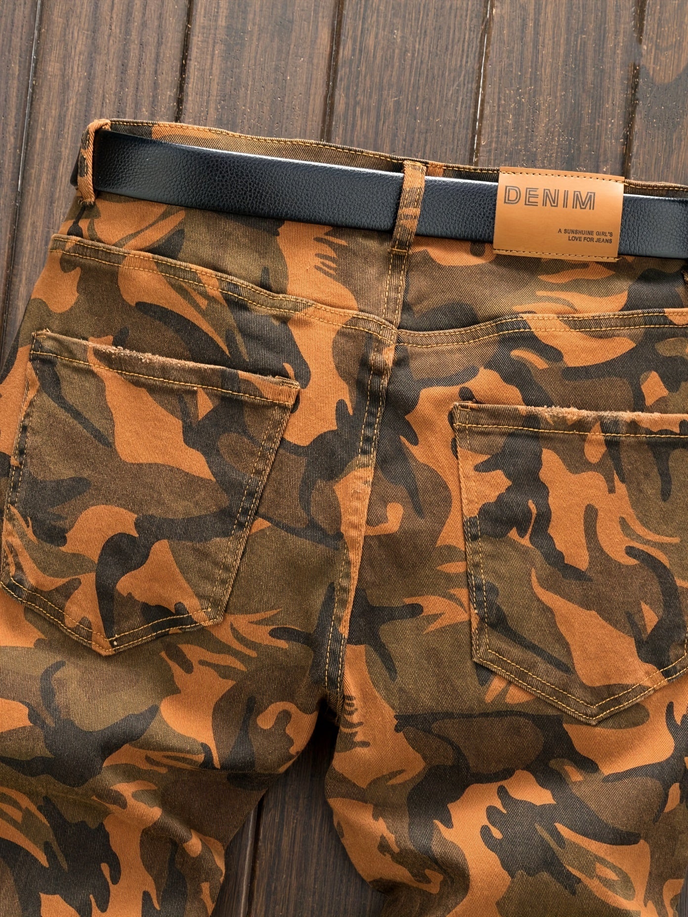 Men's Camo Jeans: Micro Elastic, Multi-Pocket, Straight Fit Camo Colors