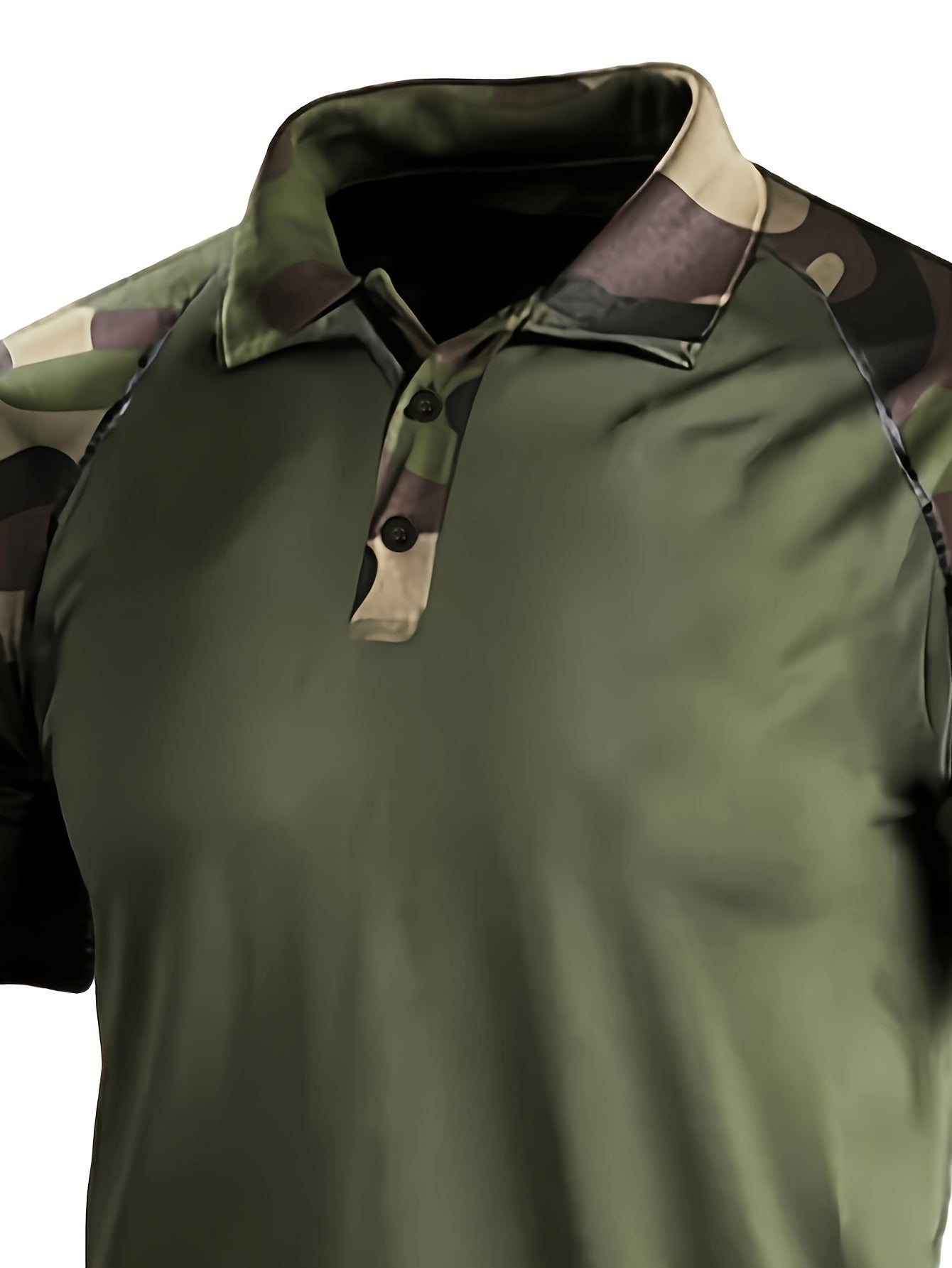 Men's Camouflage Splicing Print Golf Shirt for Spring and Fall Camo Colors