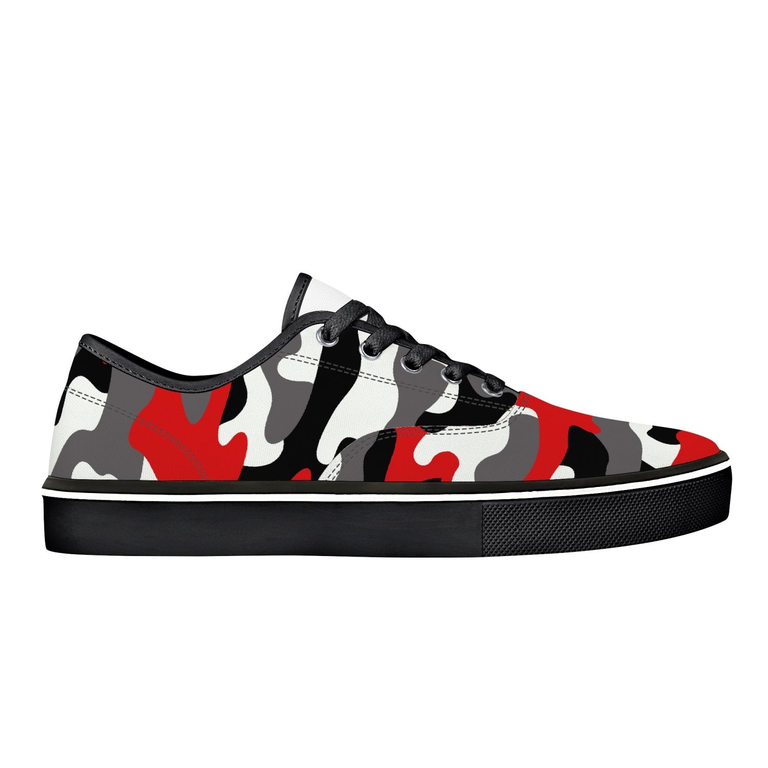 Camo Skate Shoes | Red, Black, and White Camouflage Camo Colors