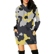 Camo Hoodie Dress | Yellow, Black and Silver Camo Colors