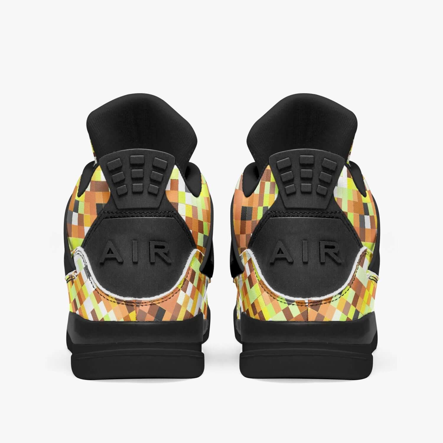 Camo Jordans AJ4 | Multicolored Squares Camo Colors
