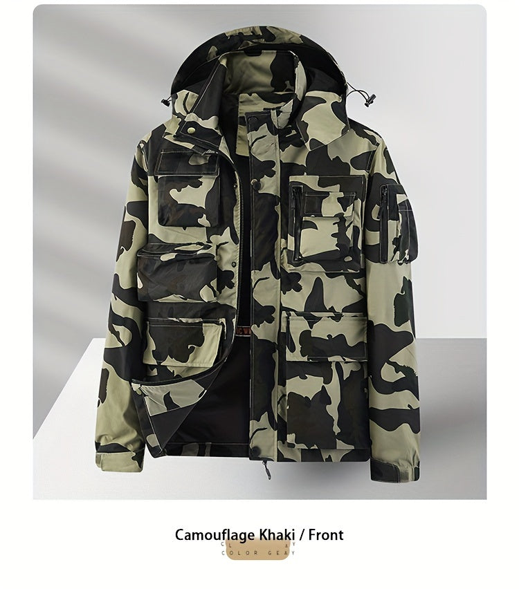 Men's Camo Jacket | Outdoor Stylish with Removable Hood Camo Colors