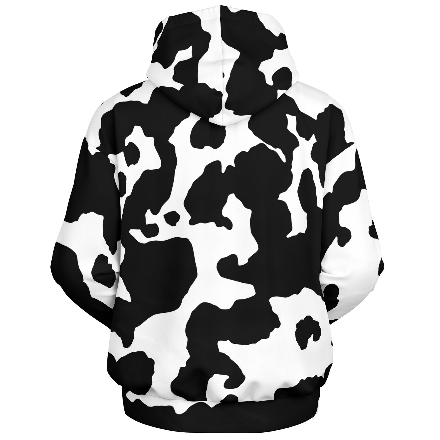 Oversized Hoodie in Black and White Cow Print | Camo Colors