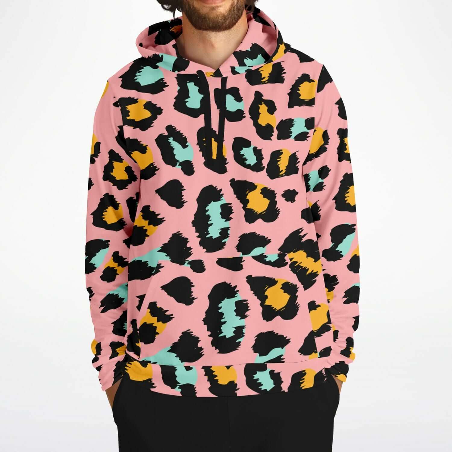 Leopard Print Hoodie | Pink Panther in Black & Yellow | Camo Colors