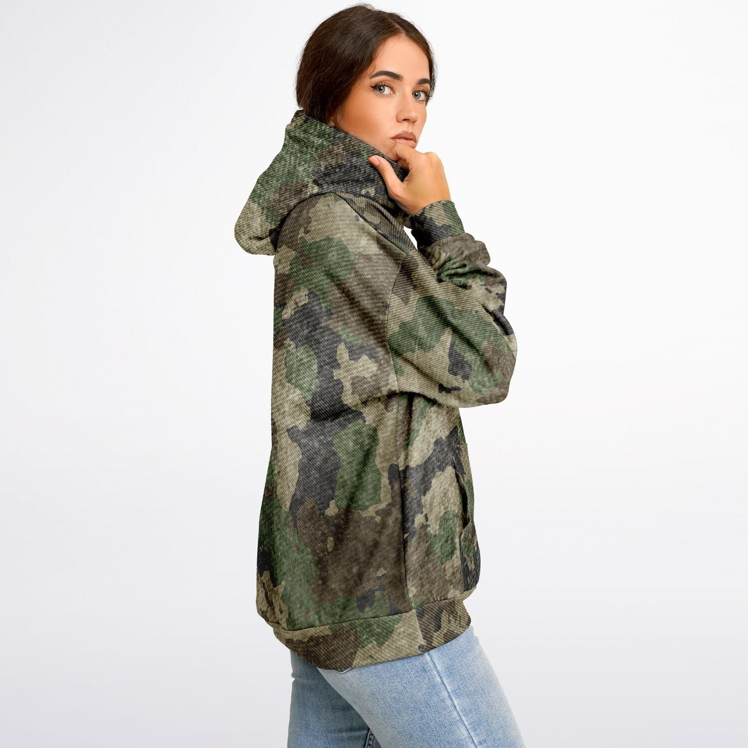 Oversized Hoodie | Brown Camouflage Uniform Cloth Pattern | Camo Colors