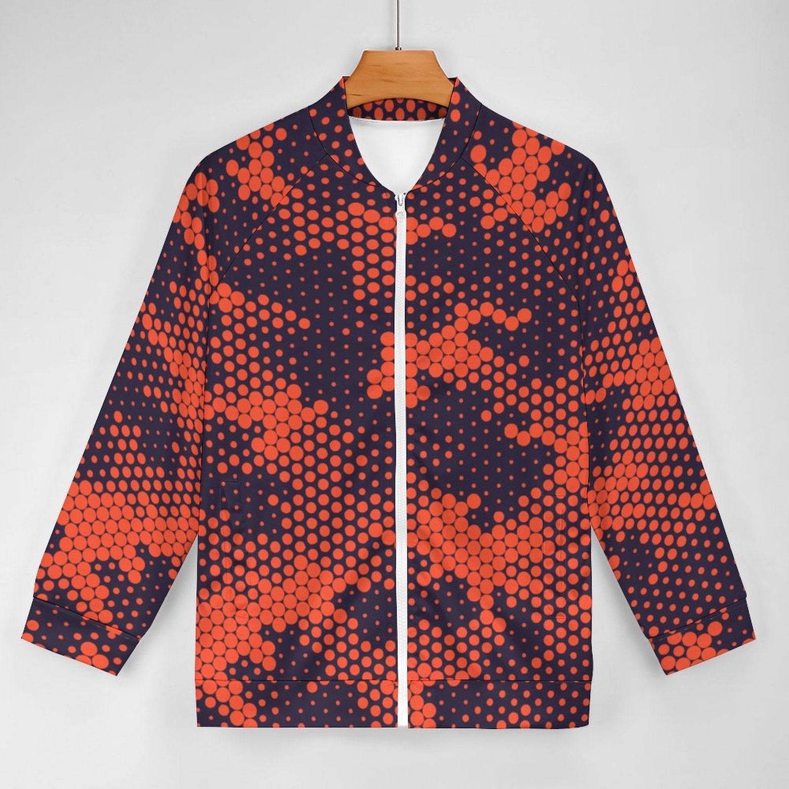 Camo Shirt | Raglan Zip-up | Orange and Blue Digital Camo Colors