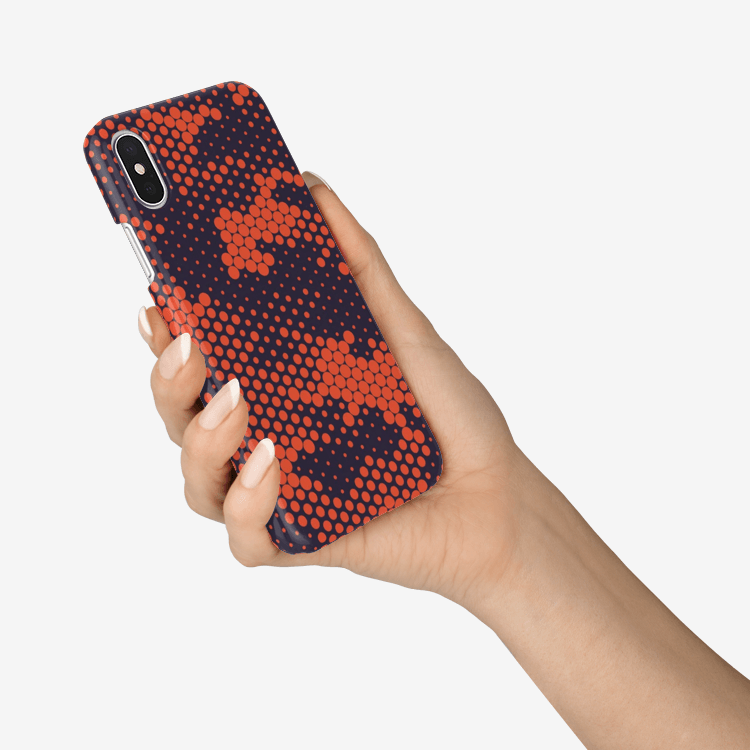Camo Phone Case | iPhone | Orange & Blue Camo Colors