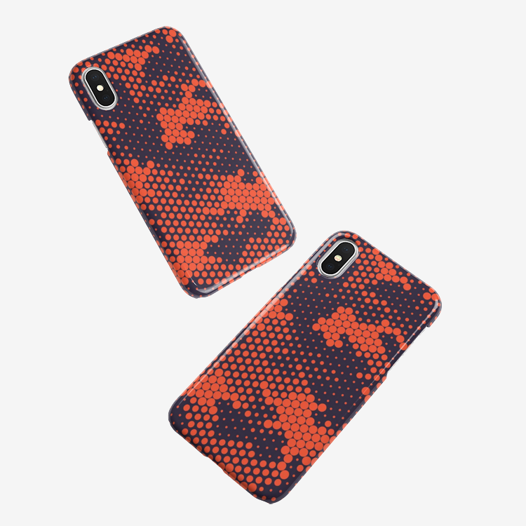 Camo Phone Case | iPhone | Orange & Blue Camo Colors