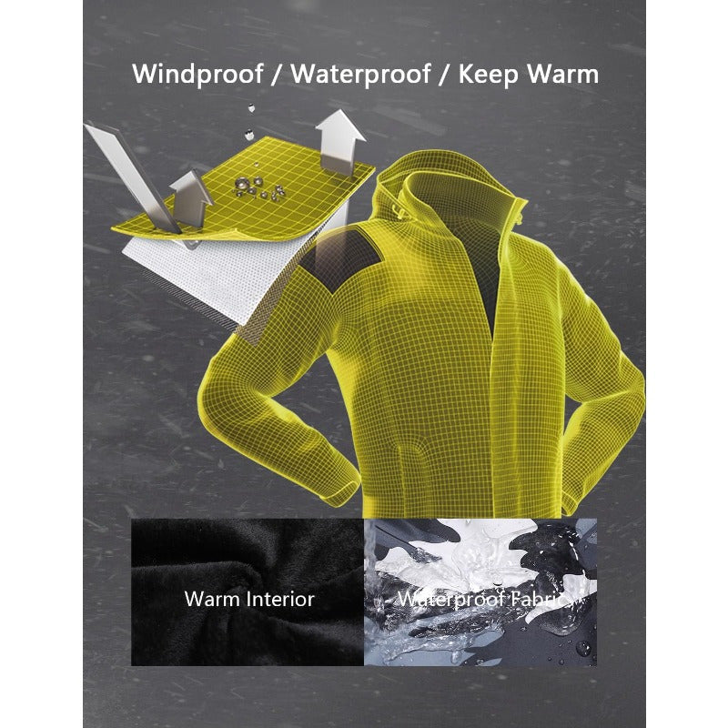 Men's Designer Ski Jacket | Warm Fleece with Detachable Hood Camo Colors