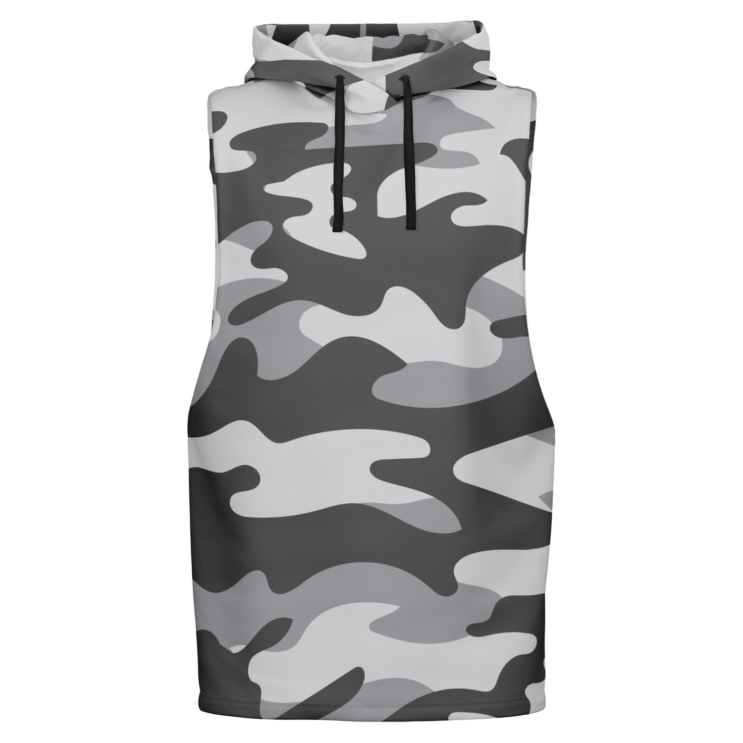 Sleeveless Camo Hoodie | Shades of Grey Camouflage | Camo Colors