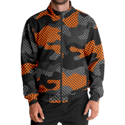 Camo Track Jacket | Orange & Black Pixel Camouflage Camo Colors