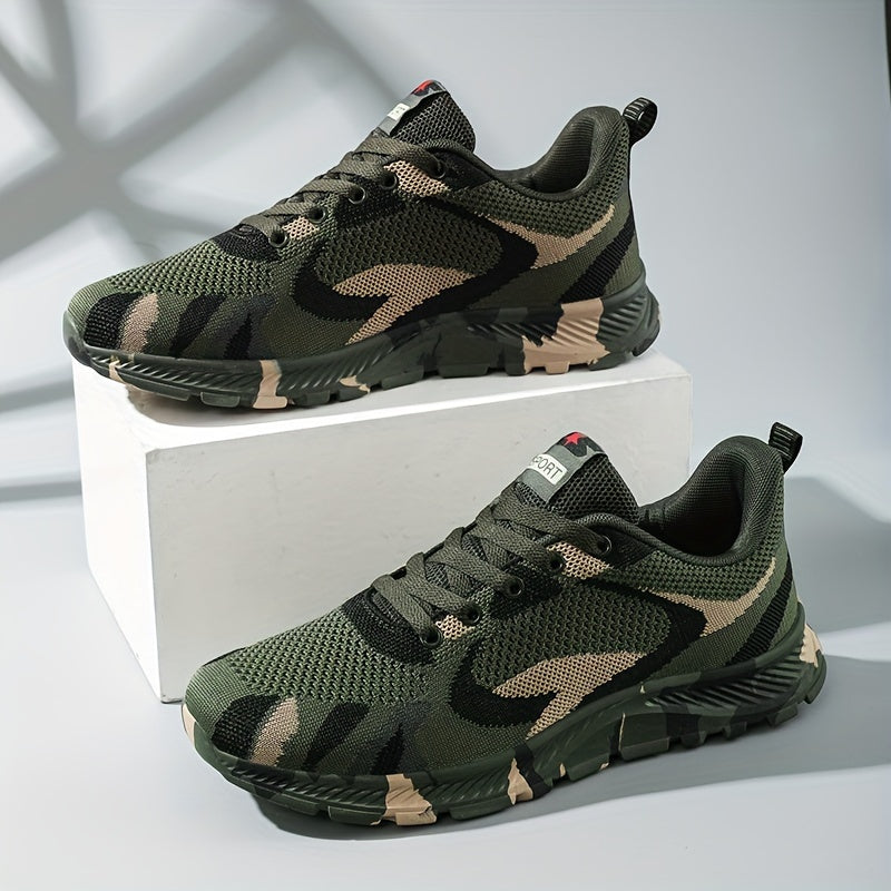 Men's Lightweight Sneakers – Camouflage Pattern, Non-Slip Lace-Up Camo Colors