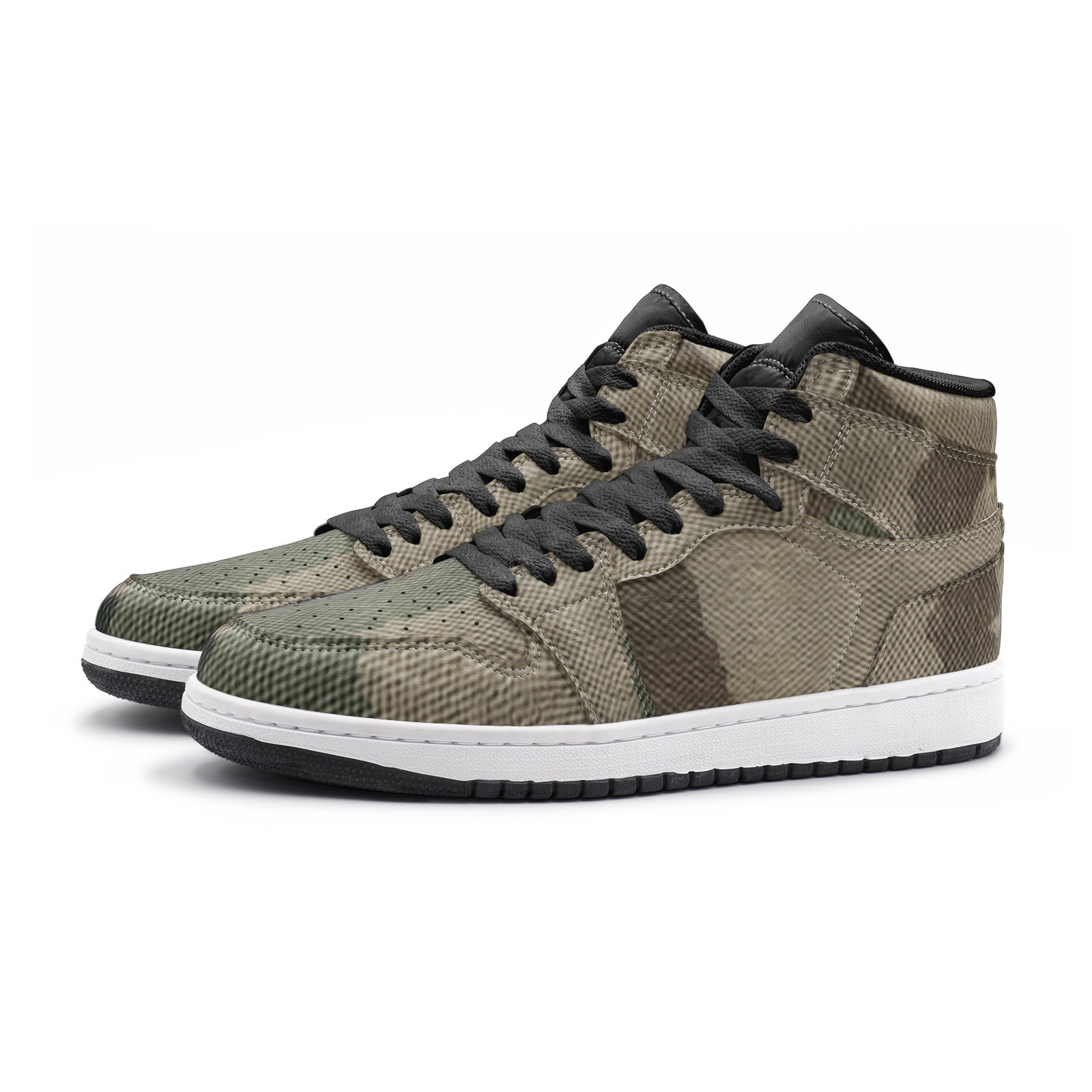 Camo Sneakers AJ 1 | High-Top | Dirty Brown Camouflage Camo Colors