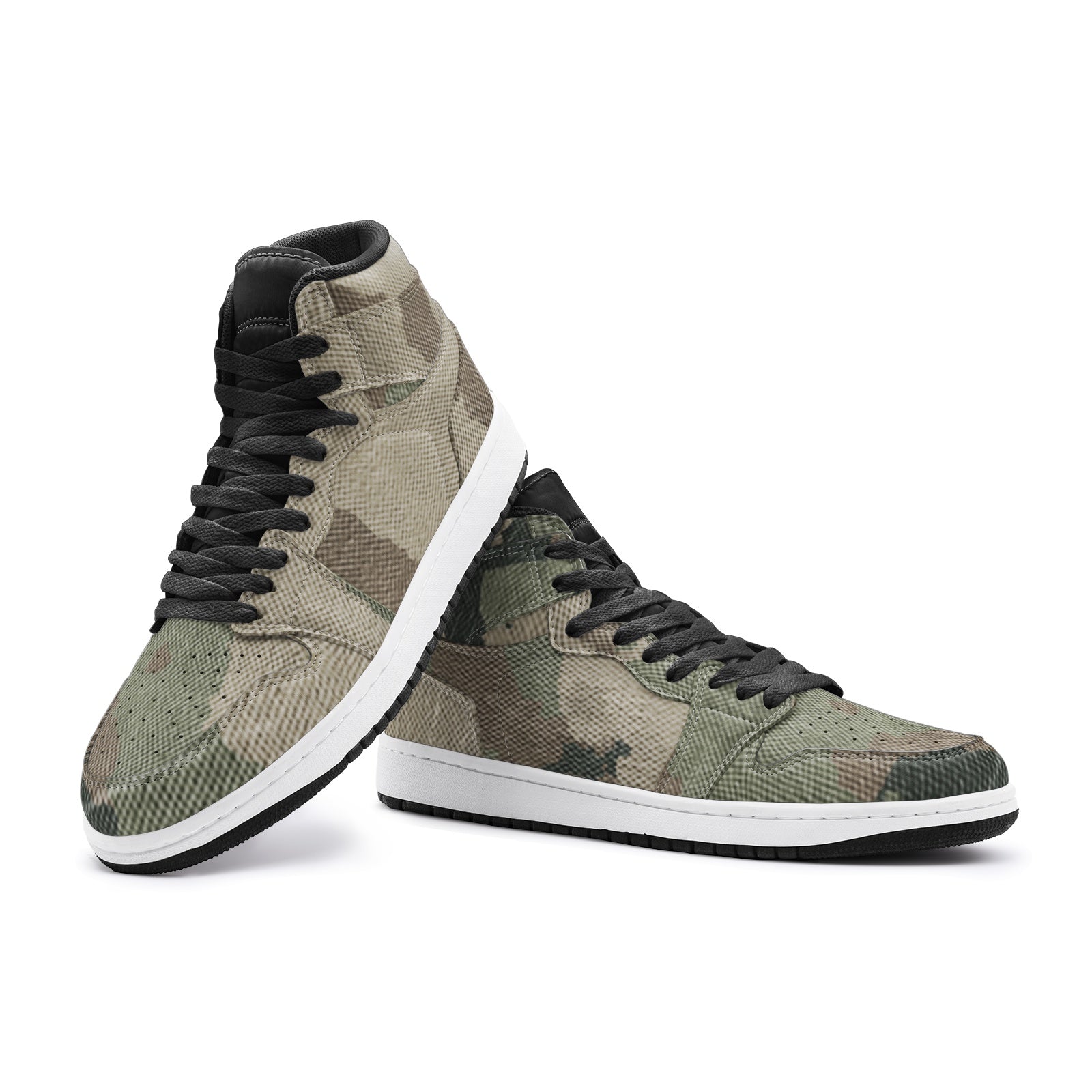 Camo Sneakers AJ 1 | High-Top | Dirty Brown Camouflage Camo Colors