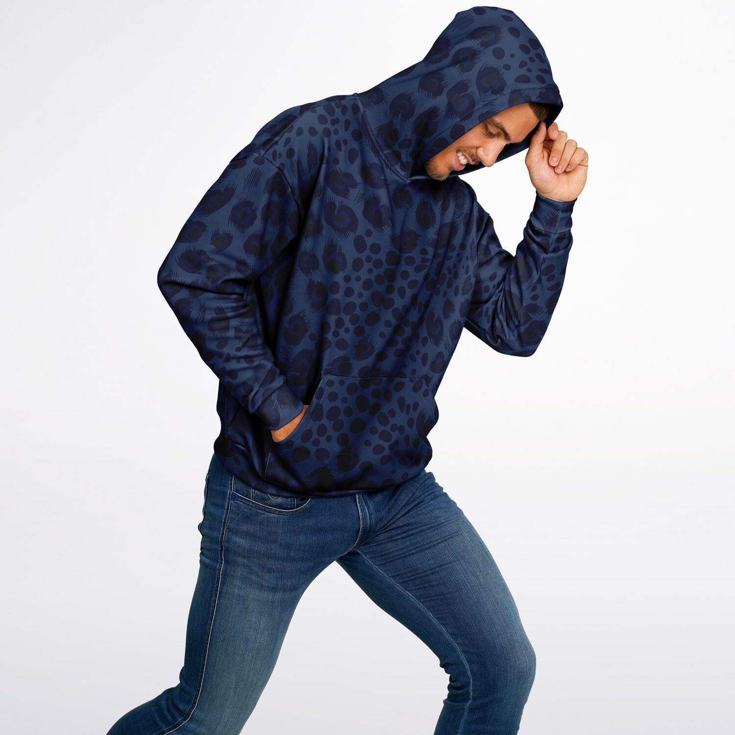 Oversized Leopard Hoodie | Deep Blue | Camo Colors