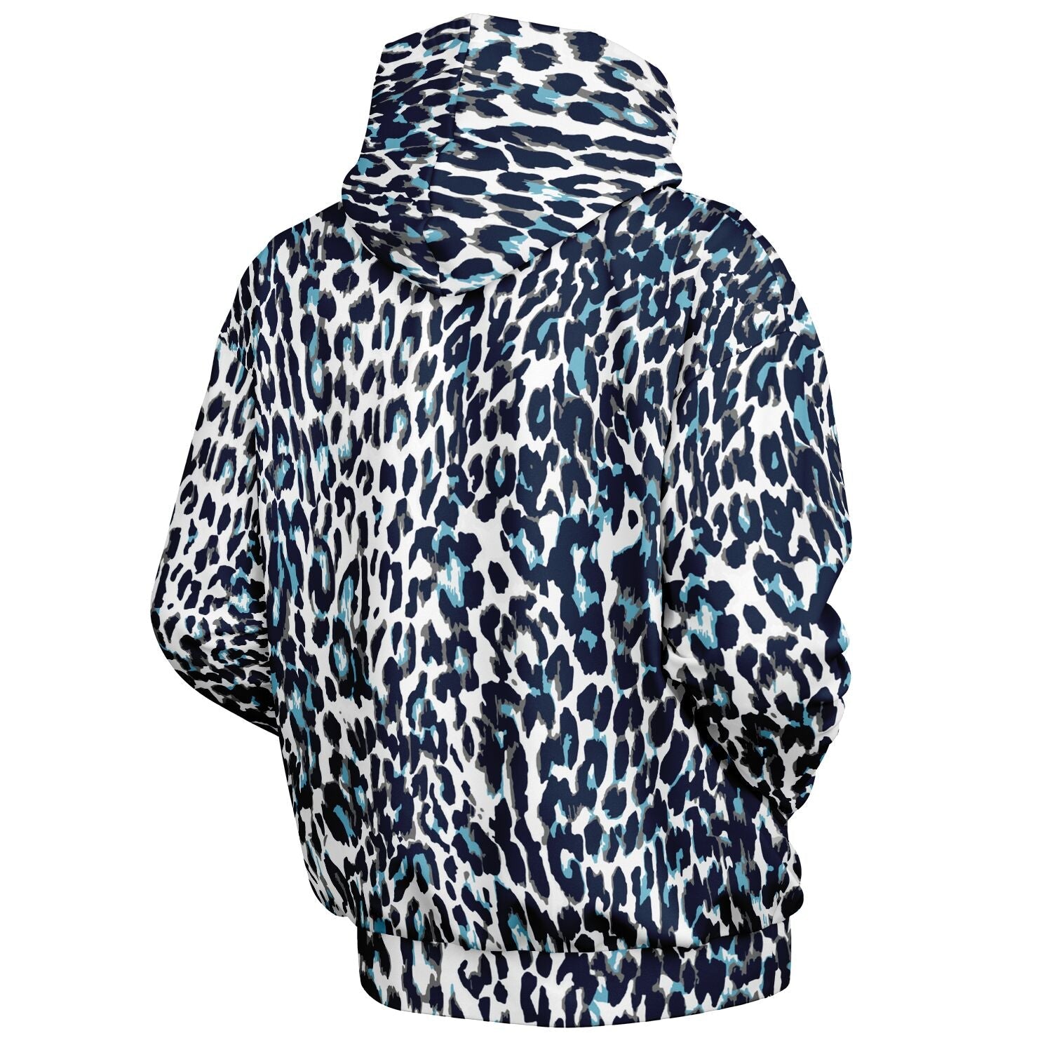 Oversized Leopard Hoodie – Blue and White | Camo Colors