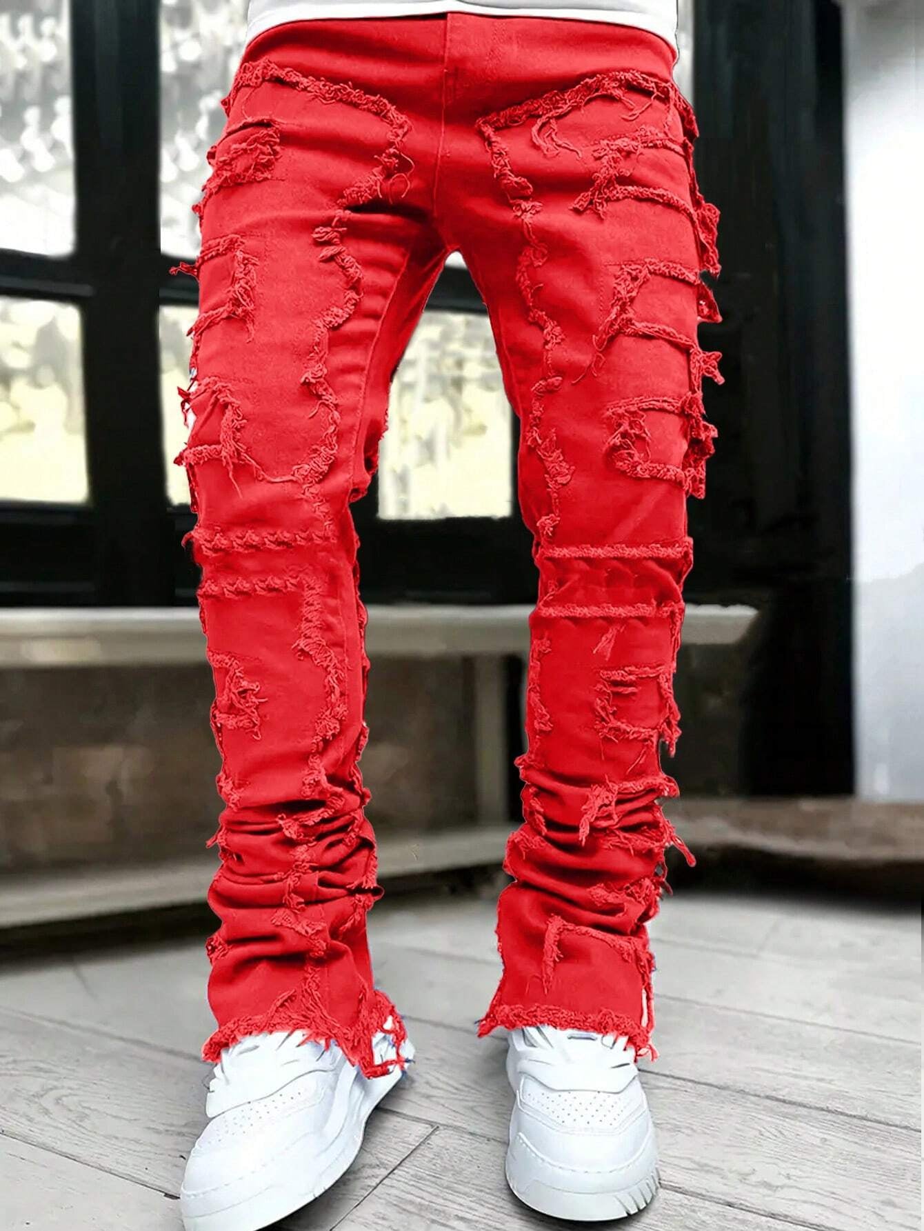 Men's Camo Print Ripped Jeans Camo Colors