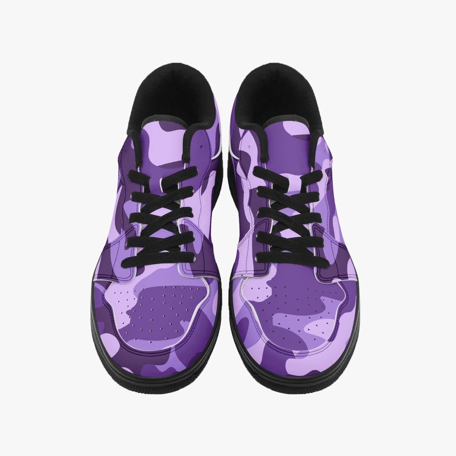 Camo Sneakers | Purple Blue Low-Top Leather Camouflage Shoes Camo Colors