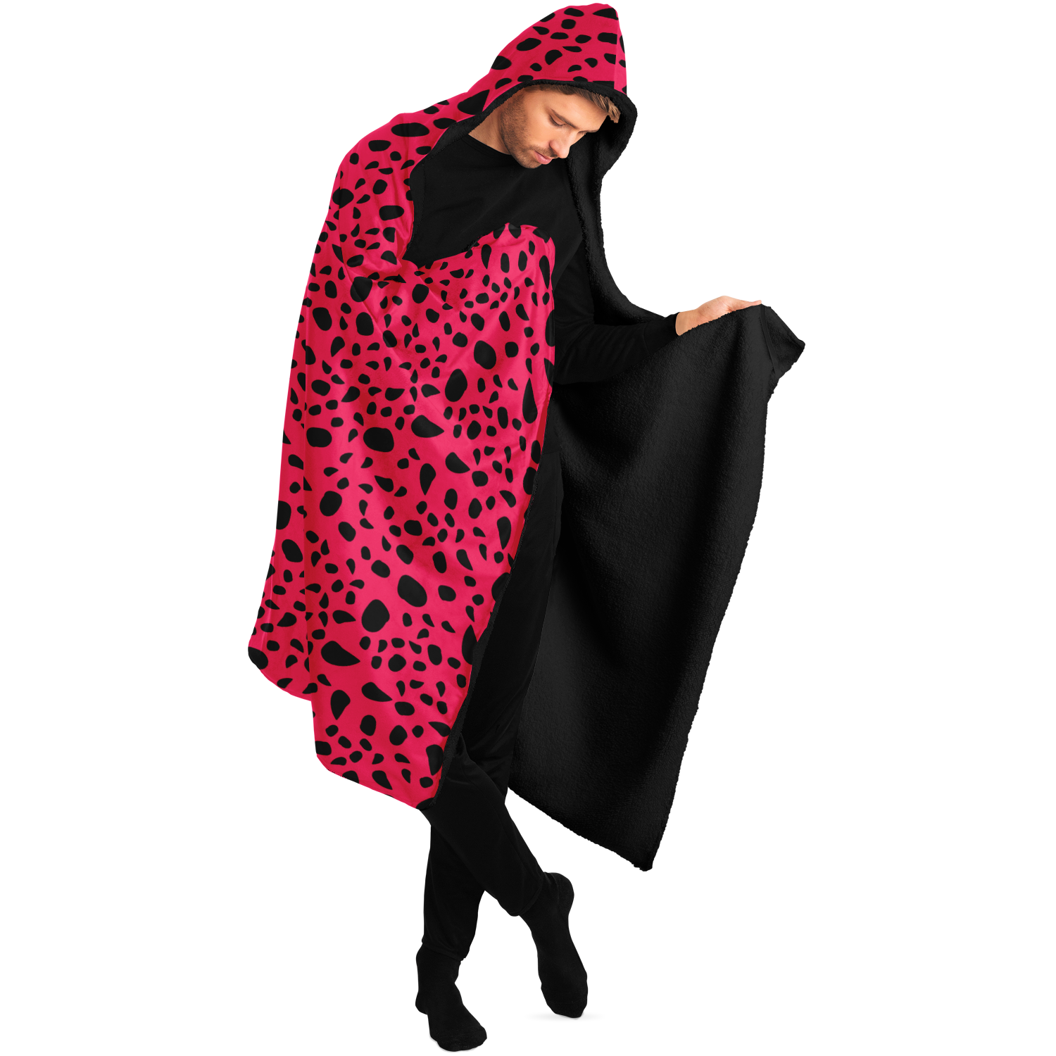 Blanket Hoodie | Pink Leopard Print | Microfleece Lining | Camo Colors