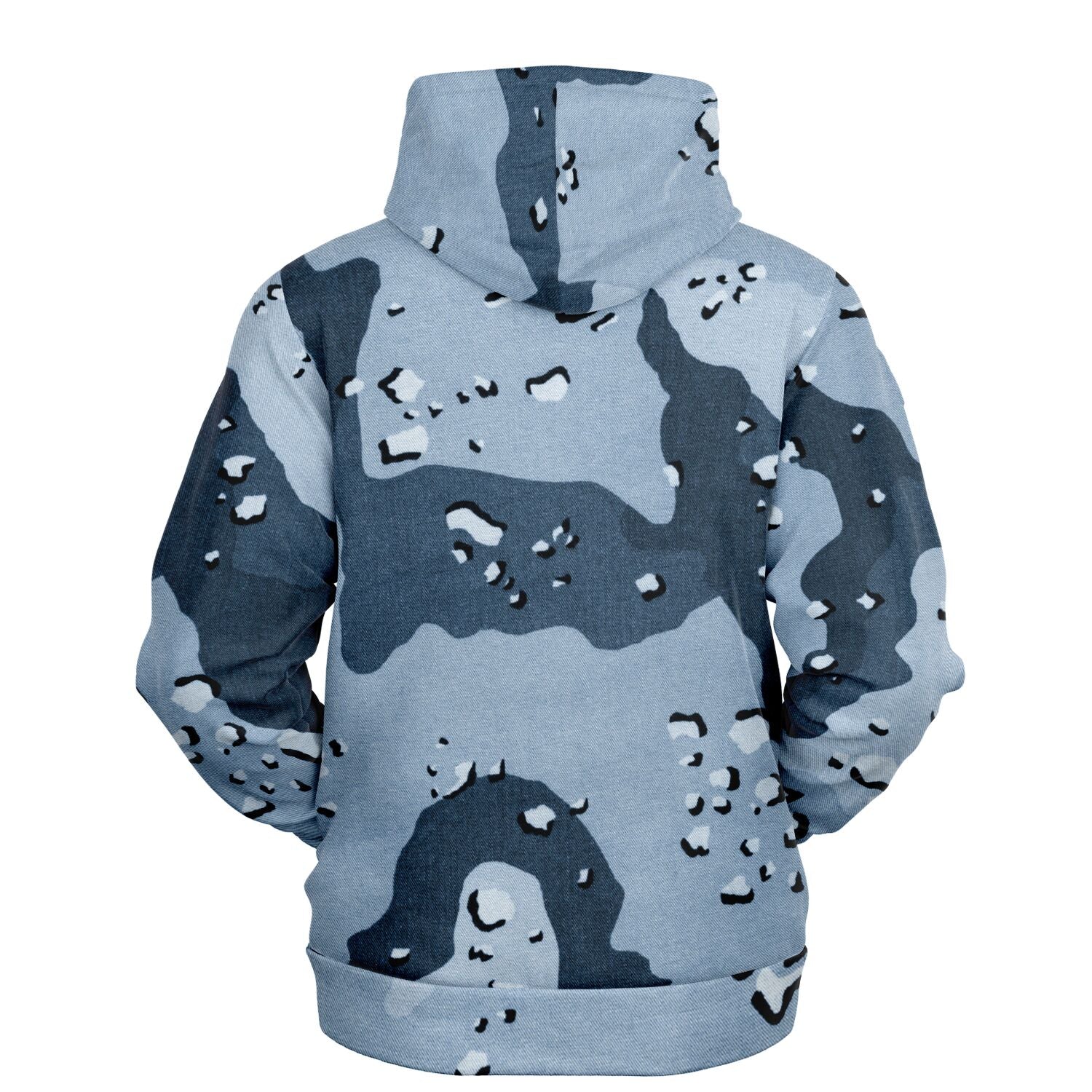 Navy Camouflage Hoodie | Fabric Style Print | Camo Colors