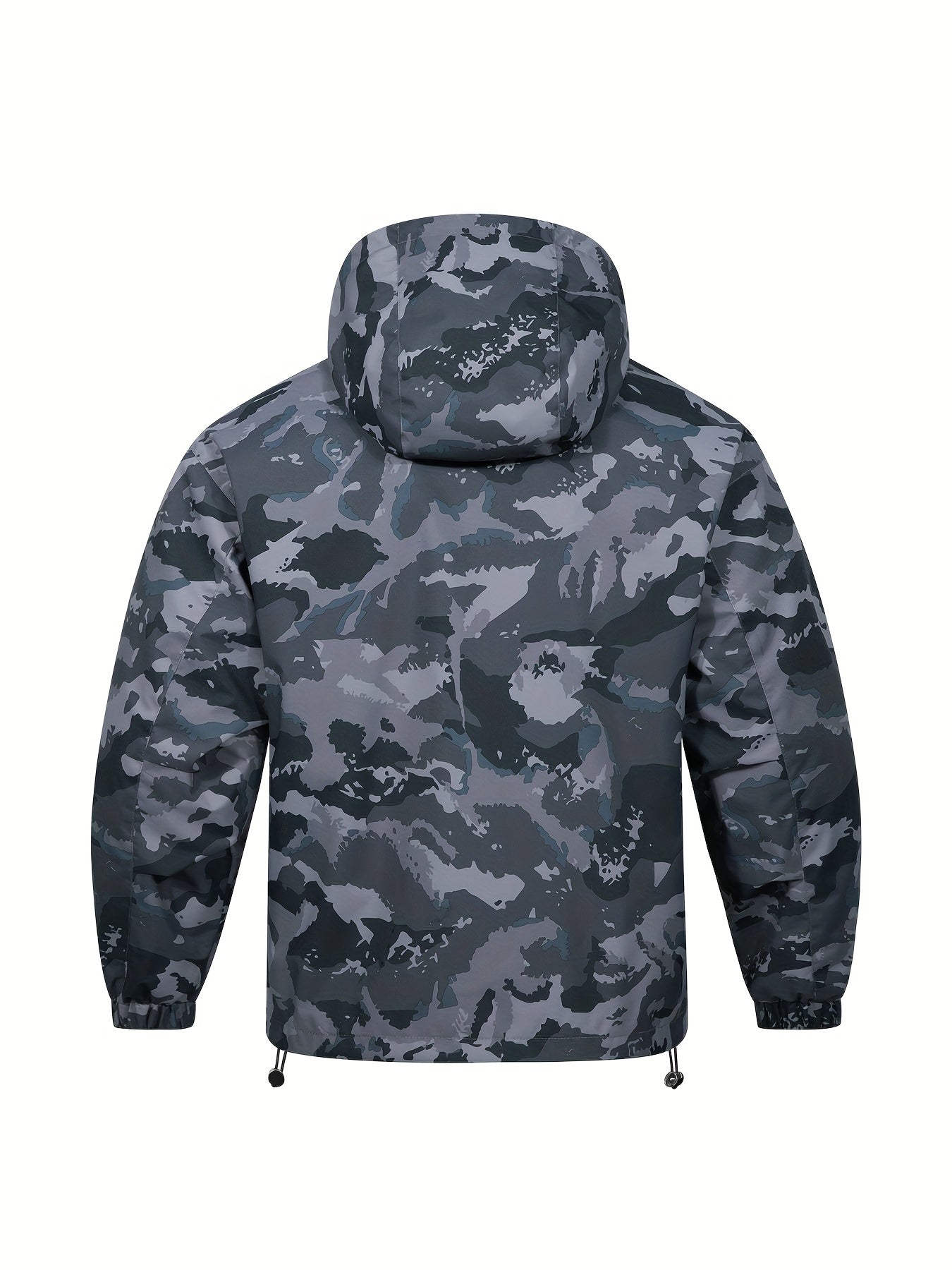 Men's Camo Windbreaker Jacket with a Hood | Multi Pocket Cargo Jacket Camo Colors