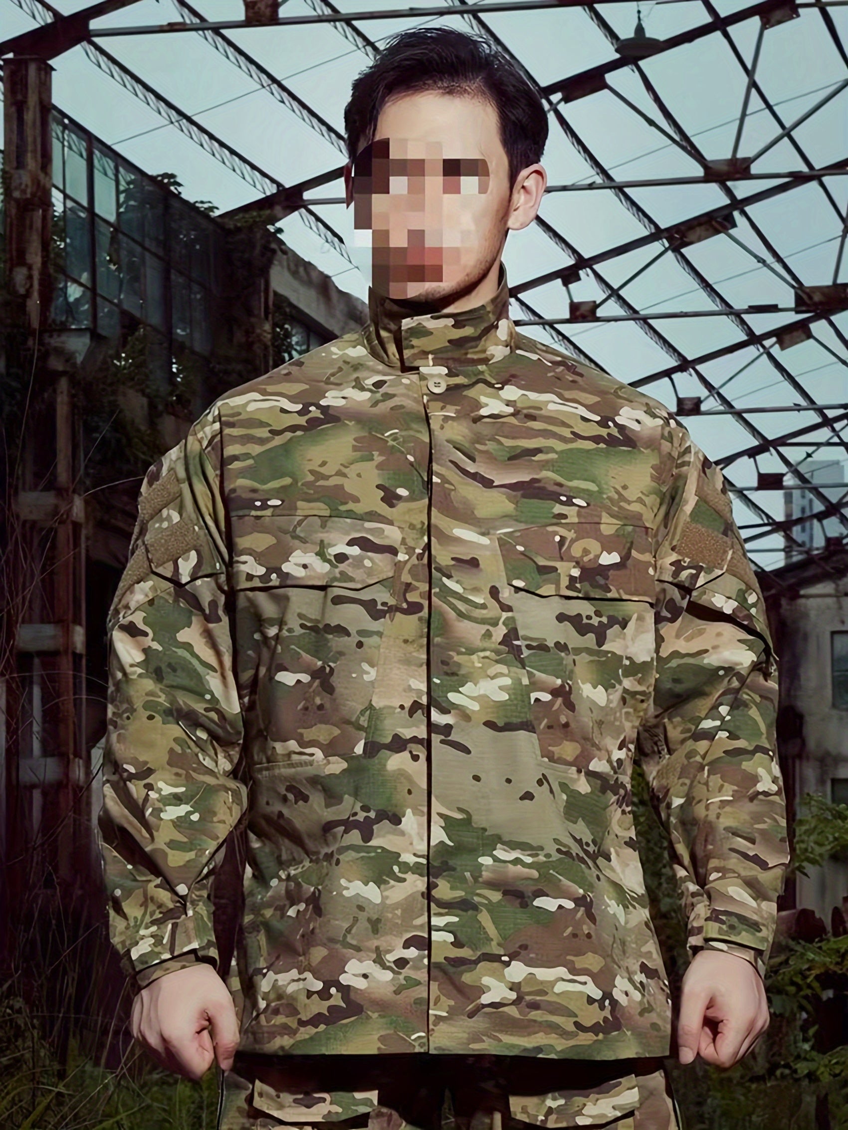 Men's Camo Softshell Jacket: Windbreaker for Hiking & Outdoors Camo Colors