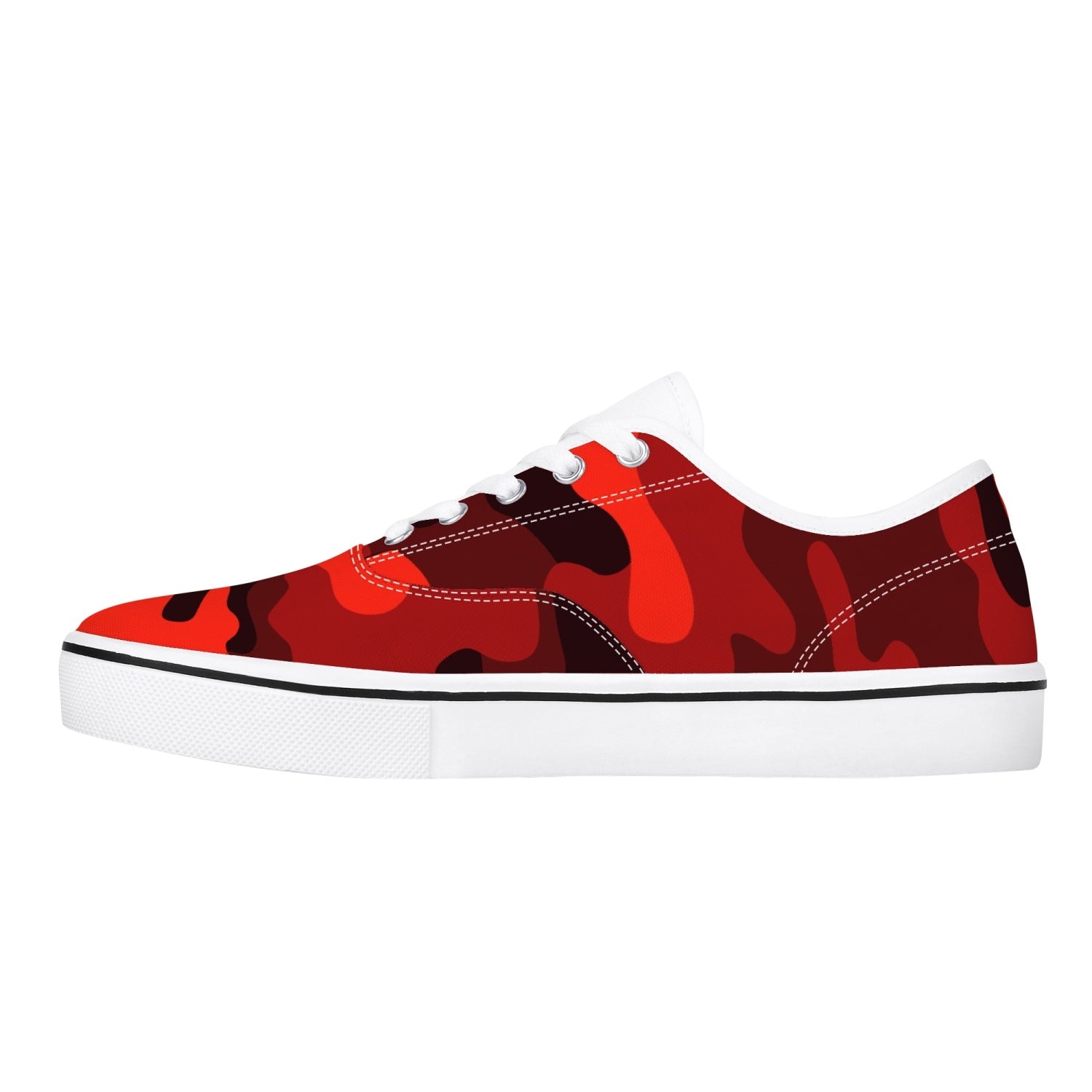 Camo Skate Shoes | Scarlet Red & Black Camouflage Camo Colors