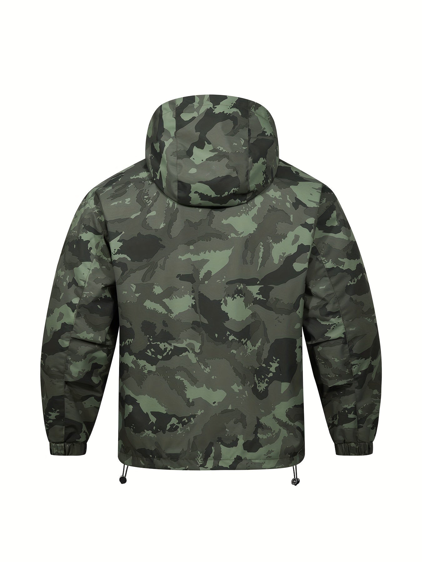 Men's Camo Windbreaker Jacket with a Hood | Multi Pocket Cargo Jacket Camo Colors