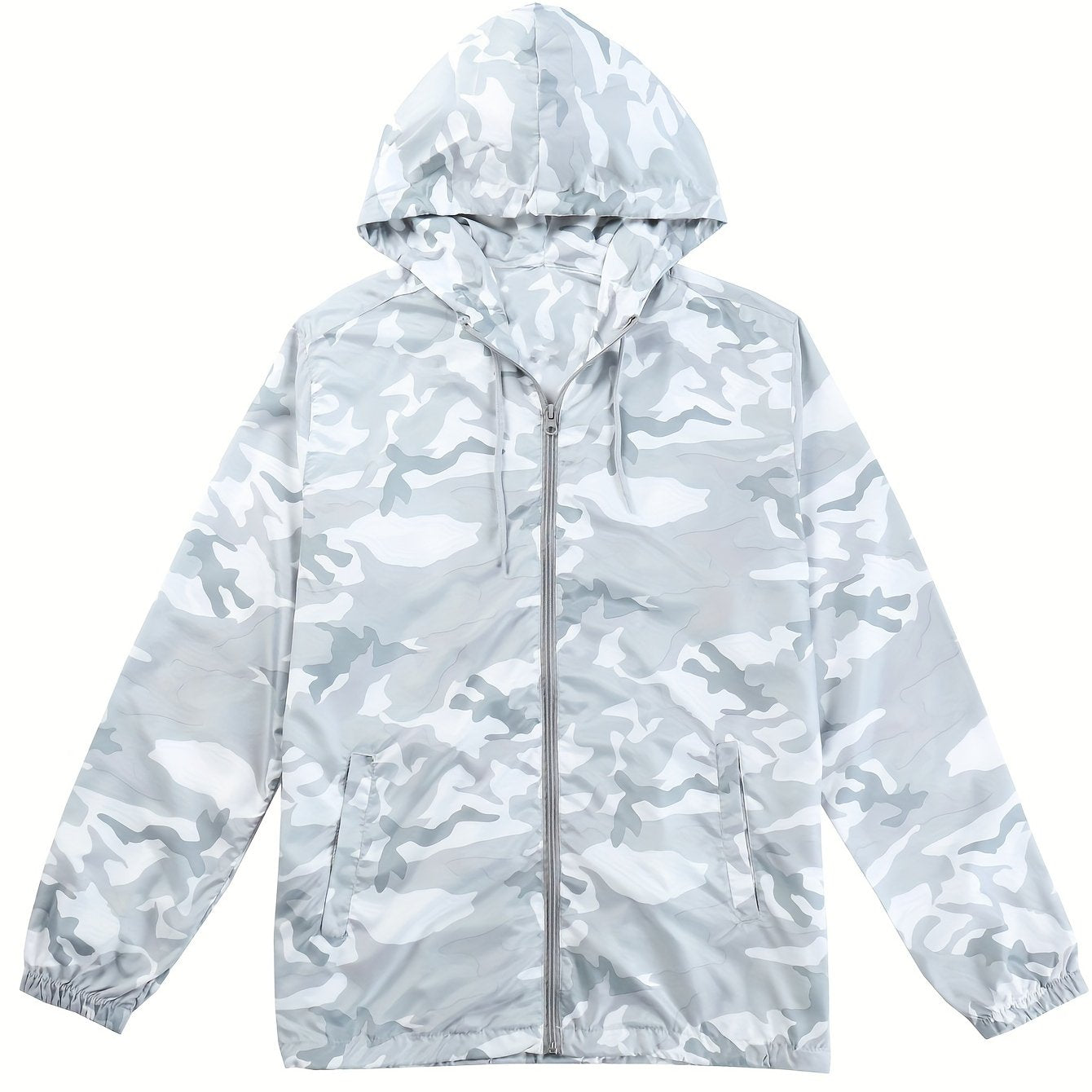 Camo Windbreaker Jacket | Men's Casual Coat with Hood Camo Colors