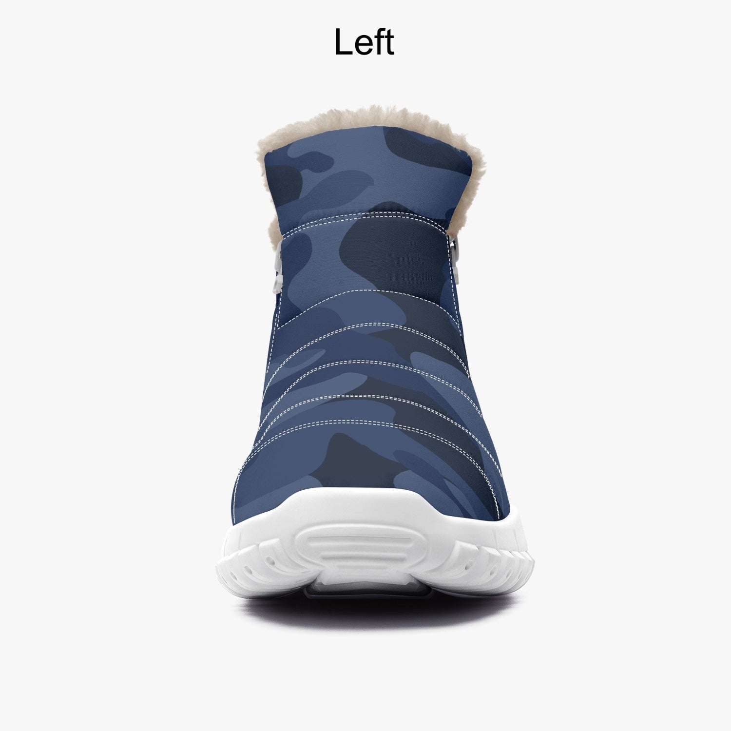 Camo Boots | Cotton-pad Fur Zipper Up | Deep Blue Camo Colors