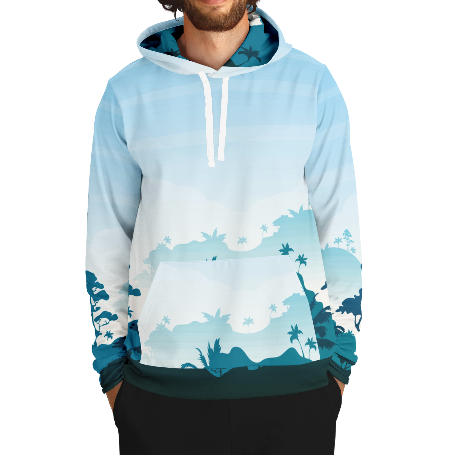 Morning Forest Hoodie in Blue and White | Camo Colors
