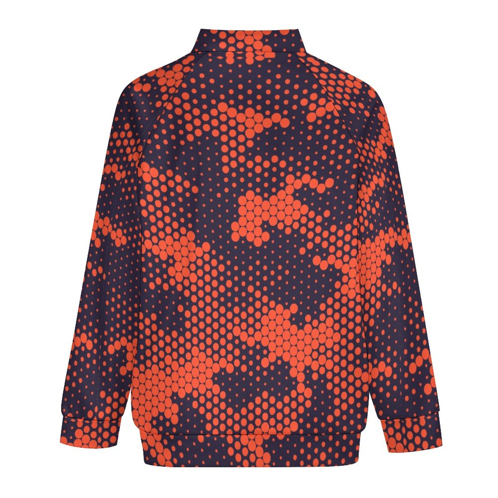 Camo Shirt | Raglan Zip-up | Orange and Blue Digital Camo Colors