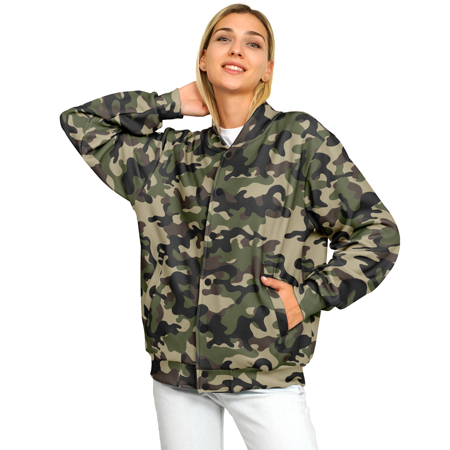 Military Brown Camo Jacket | Heavyweight Baseball Style Camo Colors
