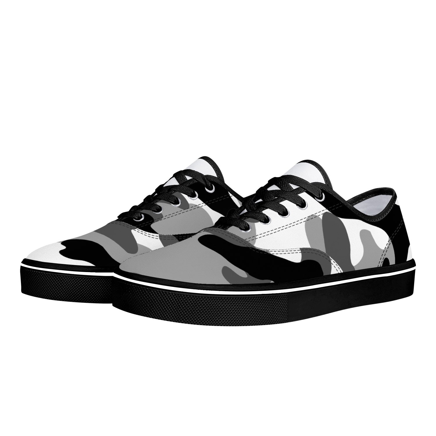 Camo Skate Shoes | Gray, Black, and White Camouflage Camo Colors