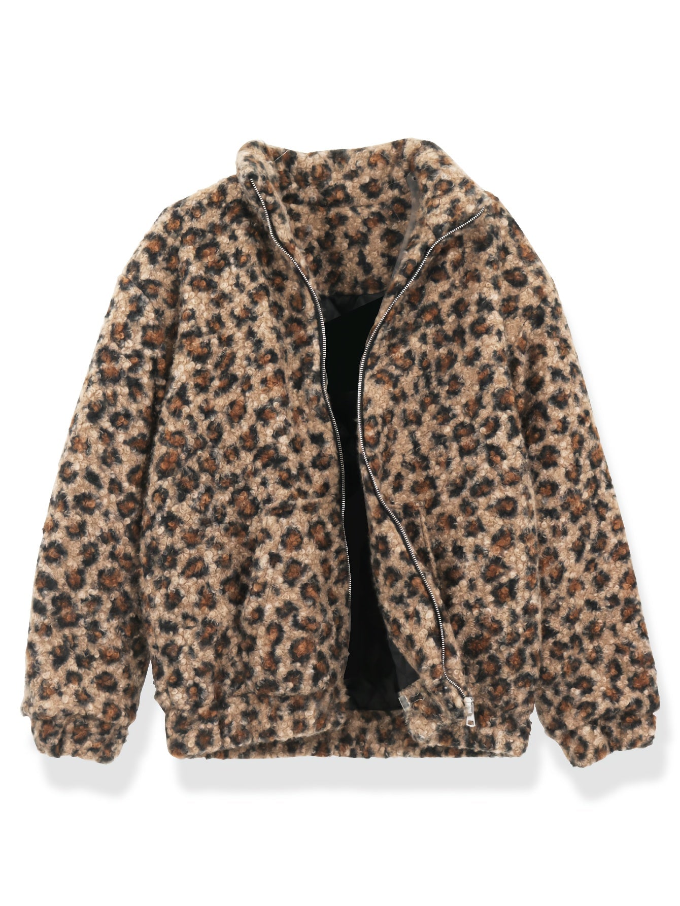 Men's Leopard Print Fleece-Lined Winter Jacket | Camo Colors