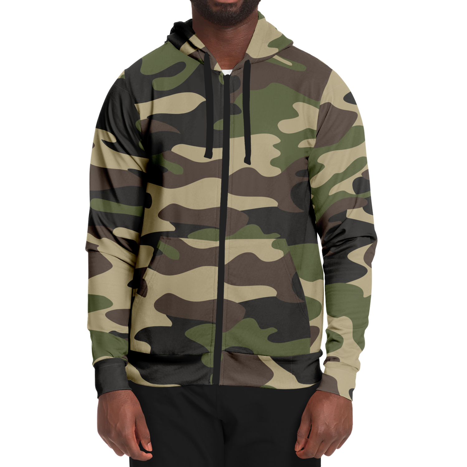 Zip-Up Hoodie | Classic Green Camouflage style Camo Colors