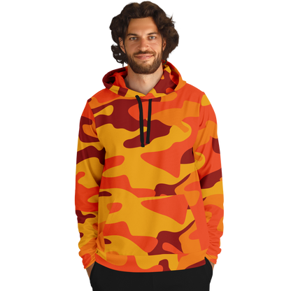 Camo Hoodie Orange Red Pullover