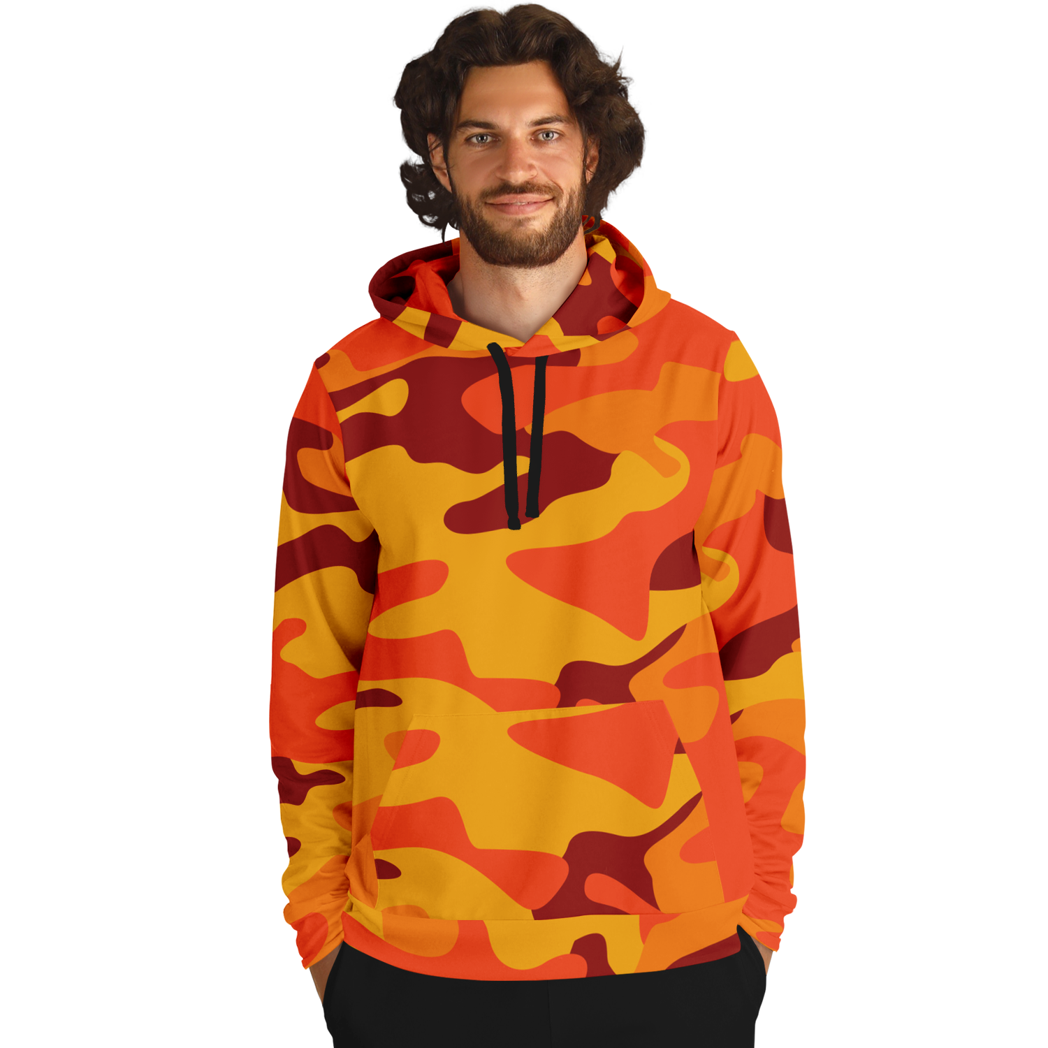 Camo Hoodie | Orange & Red Camouflage Pullover Camo Colors