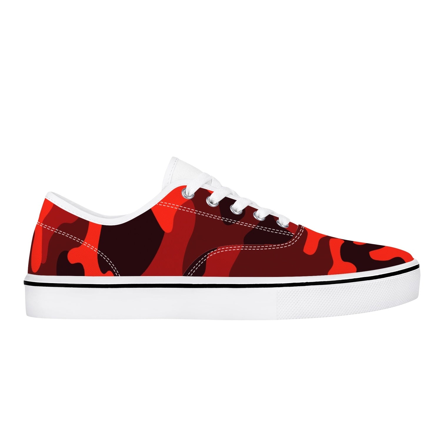 Camo Skate Shoes | Scarlet Red & Black Camouflage Camo Colors