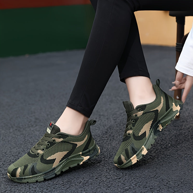 Men's Lightweight Sneakers – Camouflage Pattern, Non-Slip Lace-Up Camo Colors