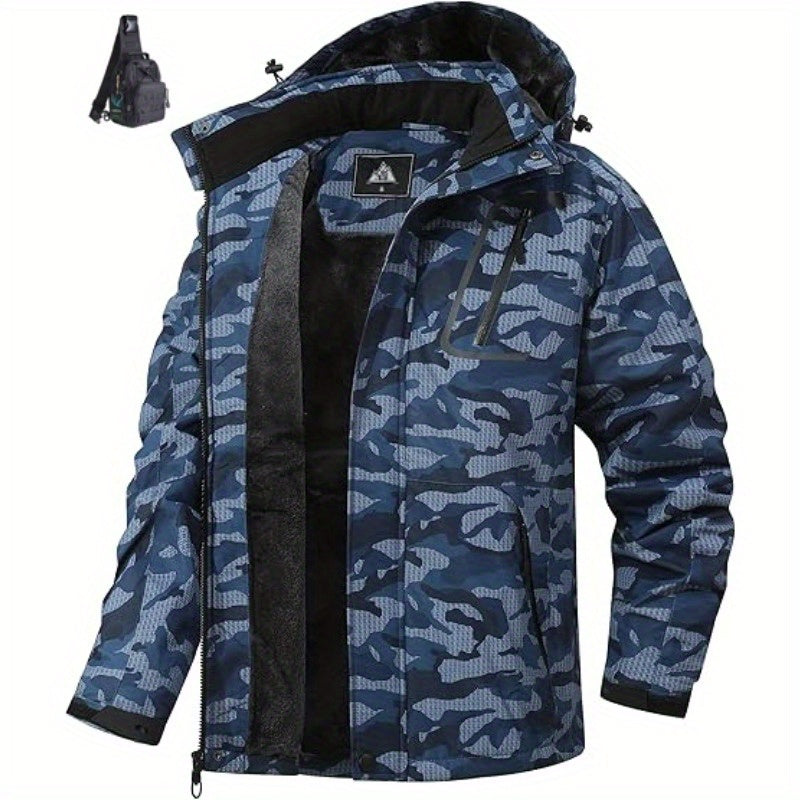 Men's Winter Ski Jacket with Hood | Ultra Warm, Waterproof Camo Colors