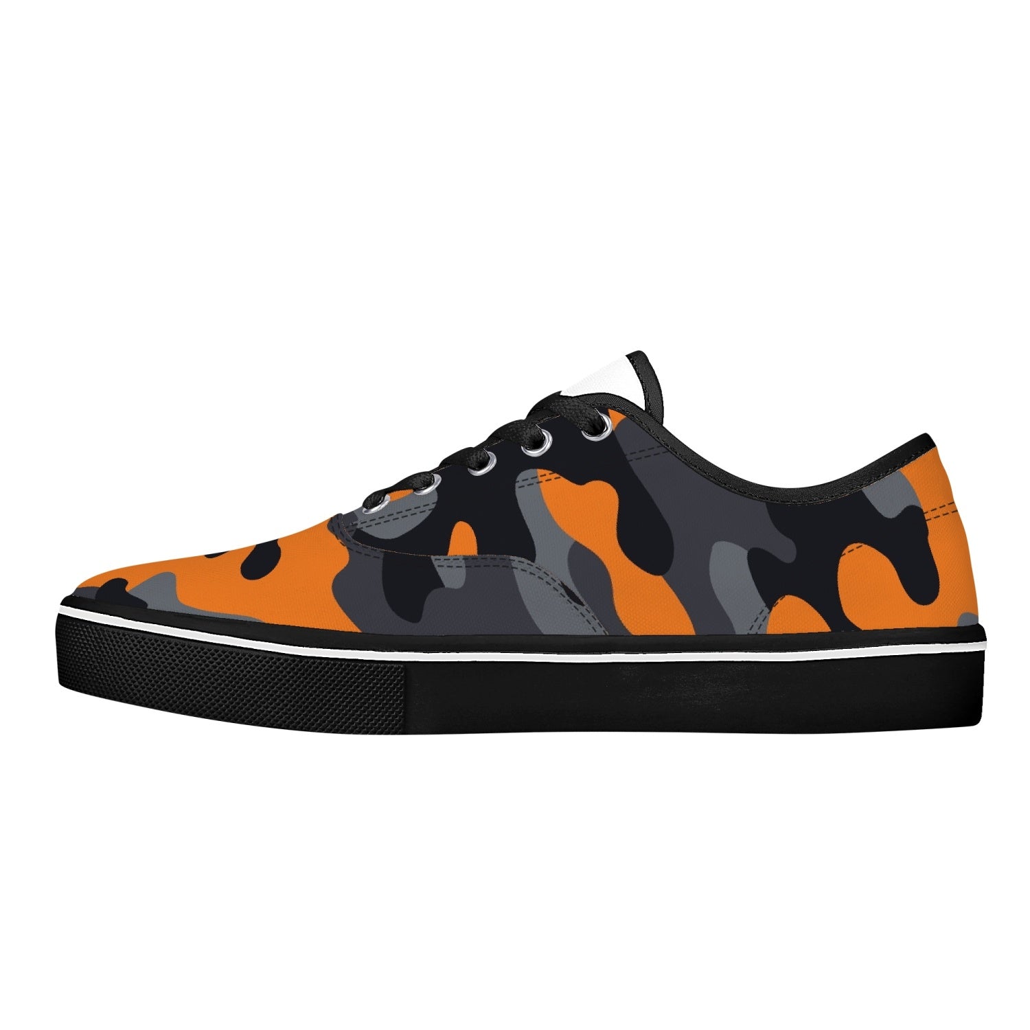 Camo Skate Shoes | Orange, Black, and Gray Camouflage Camo Colors