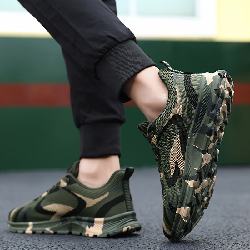 Men's Lightweight Sneakers – Camouflage Pattern, Non-Slip Lace-Up Camo Colors